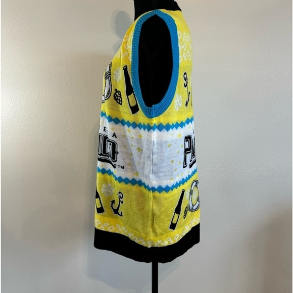 Pacifico Cerveza  Beer Christmas Ugly Holiday Sweater Vest Large Nautical Unisex - Picture 4 of 7